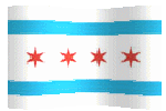 animated clipart Chicago flag