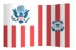 Ensign of the USA Coast Guard flag waving graphic