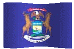 animated clip art Michigan flag