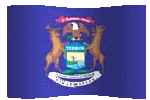 Michigan flag waving clipart
