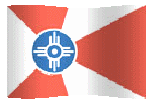 Wichita Kansas flag waving picture