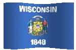 animated clip art Wisconsin flag