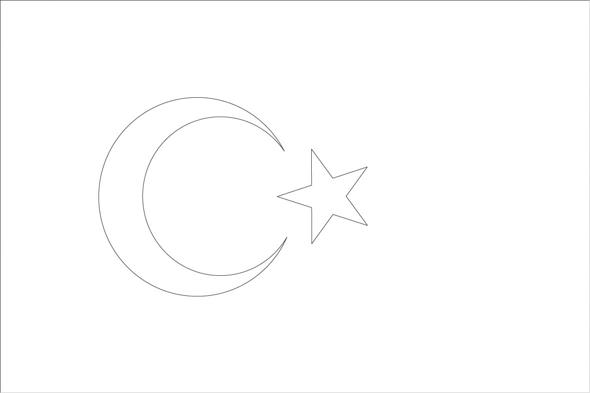 Turkey flag coloring sheet :: Sonlight Core C, Window on the World